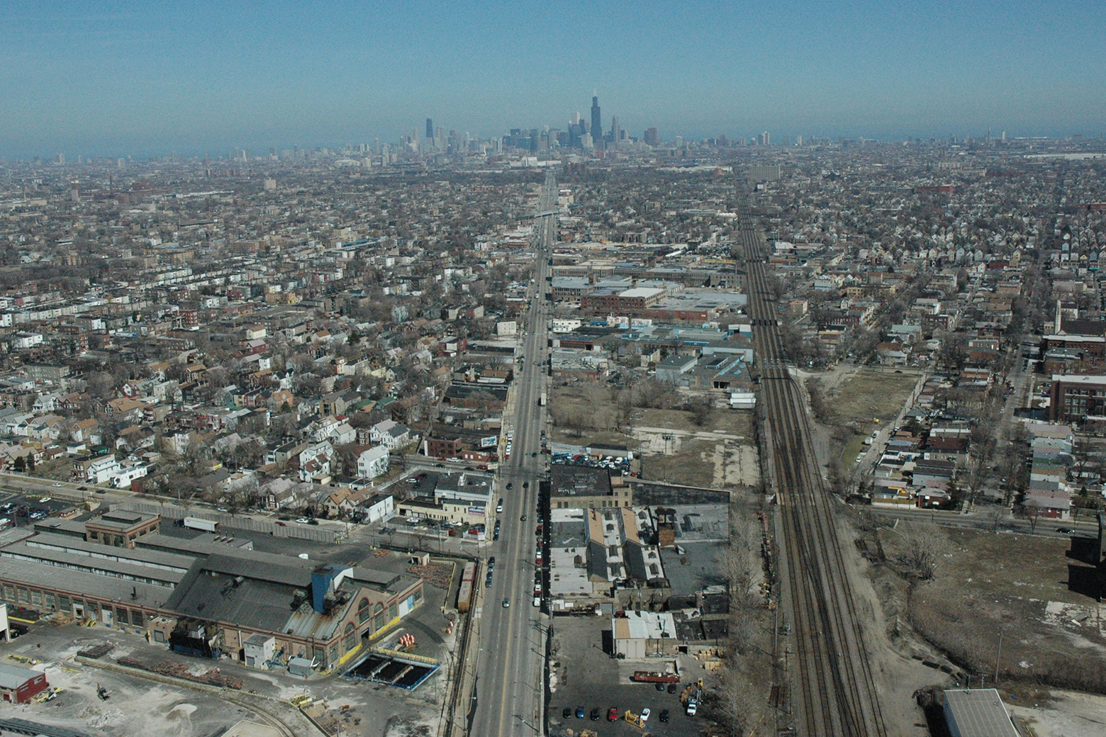 Aerial view of Historic Route 66 / Ogden Avenue
